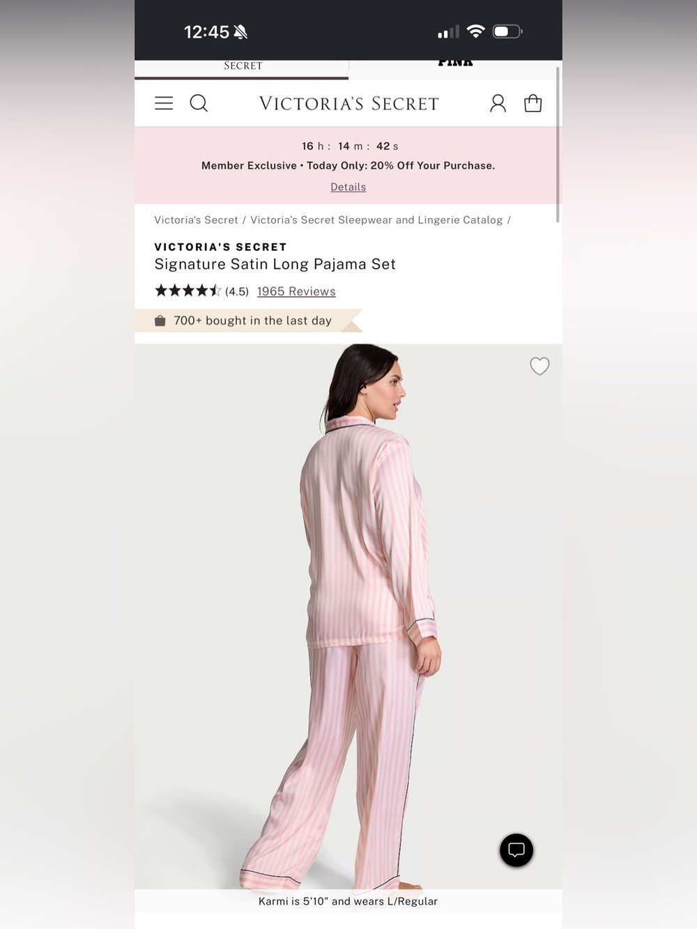 Victoria's Secret Pink & White Striped Satin Pajama Set